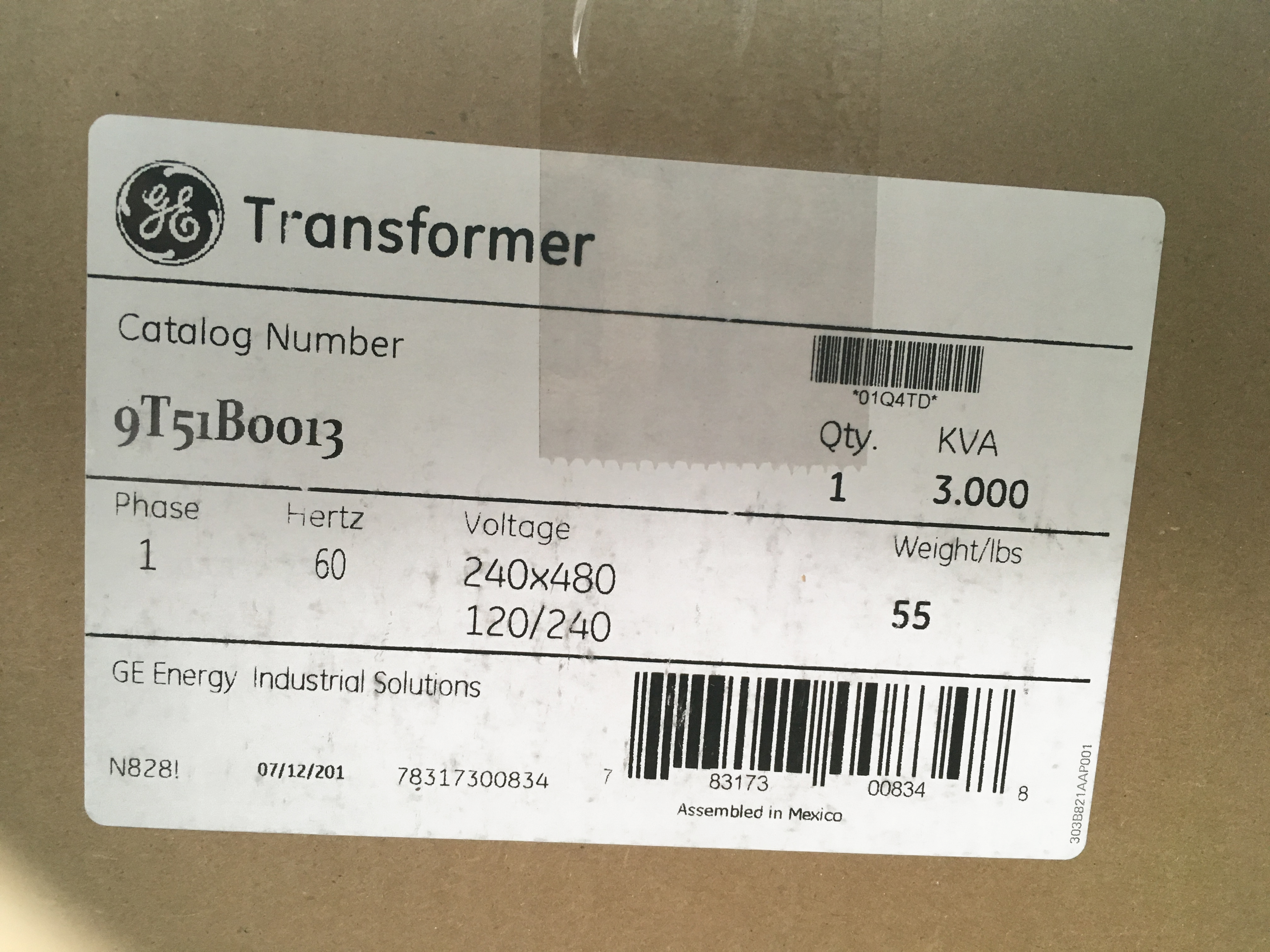 ABB 9T51B0013 General Purpose Transformer