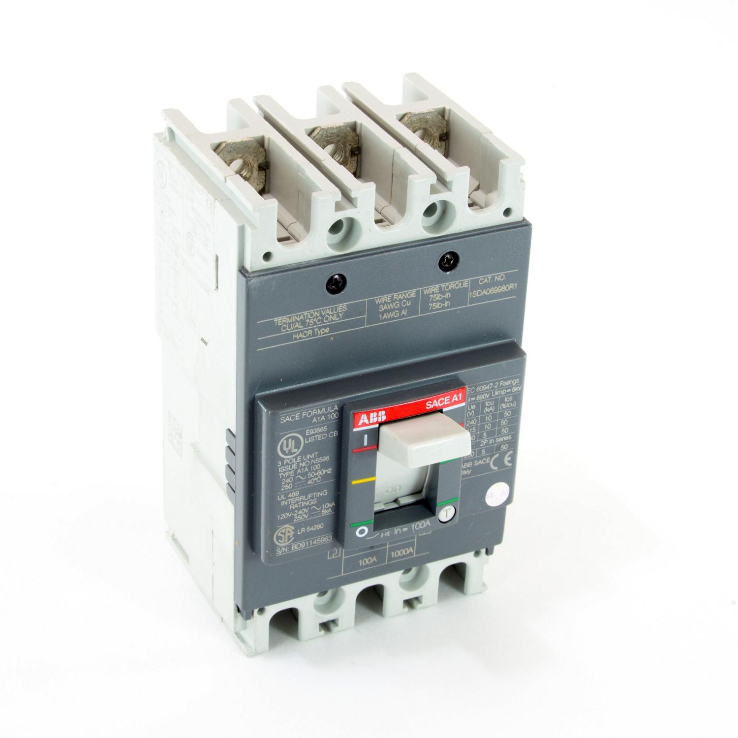 ABB A1A100TW FORMULA Molded Case Circuit Breaker