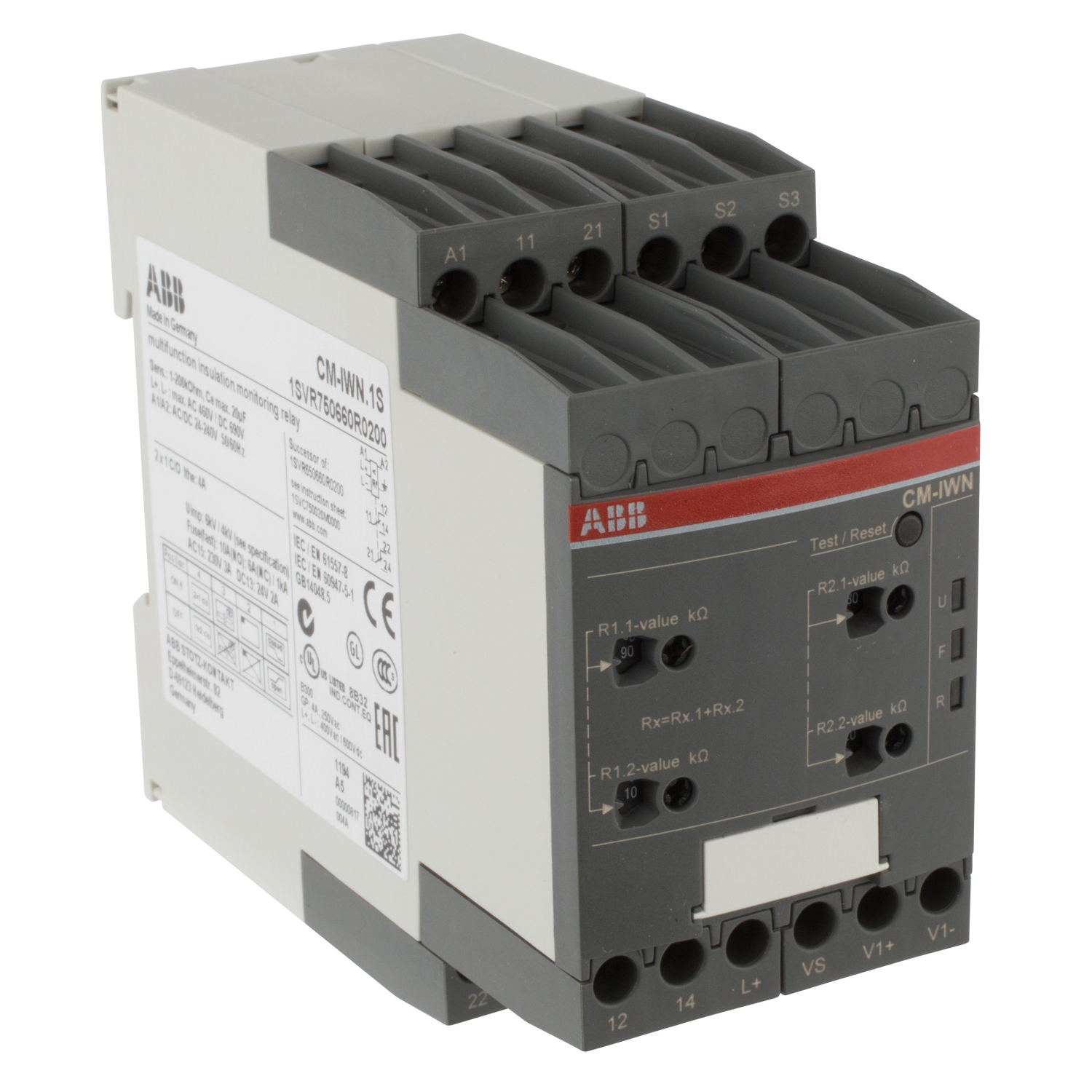 ABB 1SVR750660R0200 Insulation Monitoring Relay