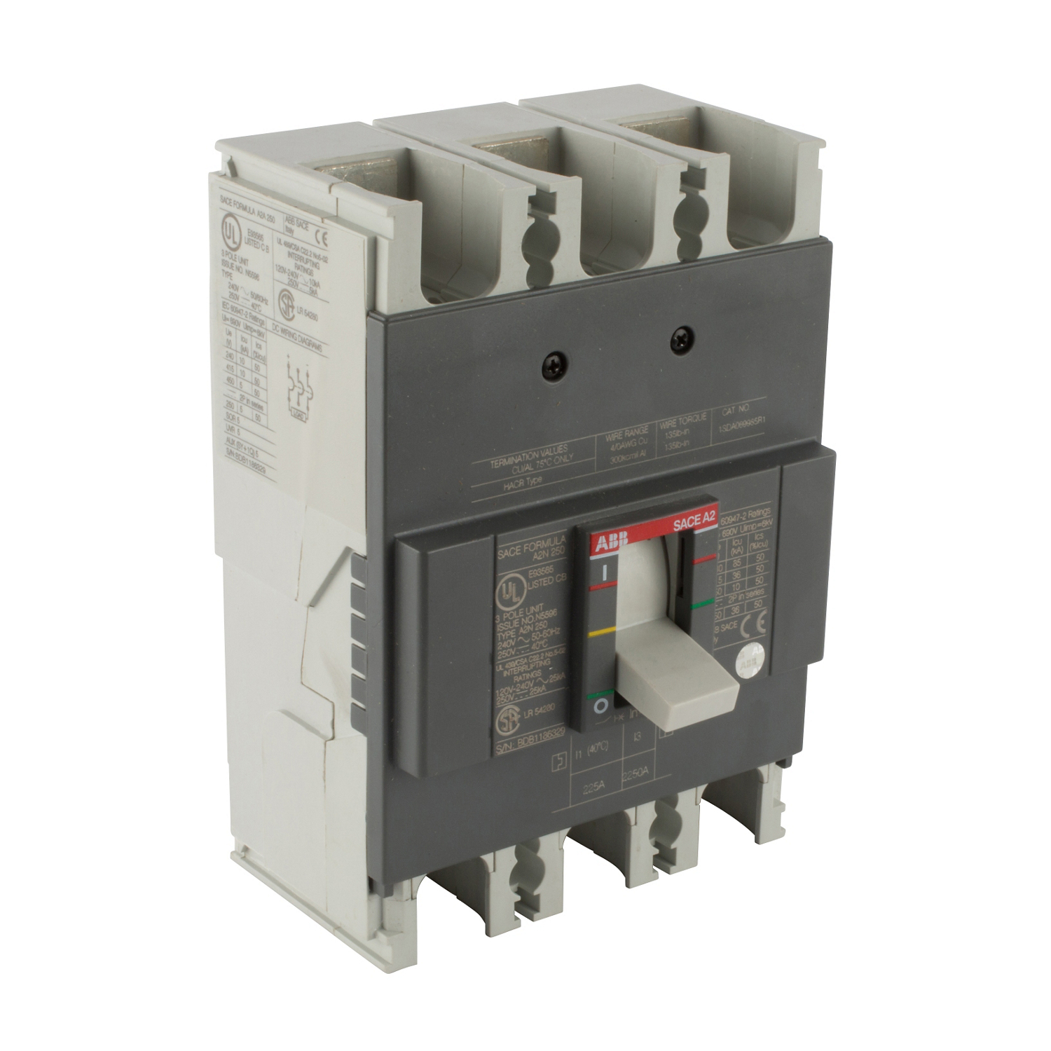 ABB A2N225TW FORMULA Molded Case Circuit Breaker
