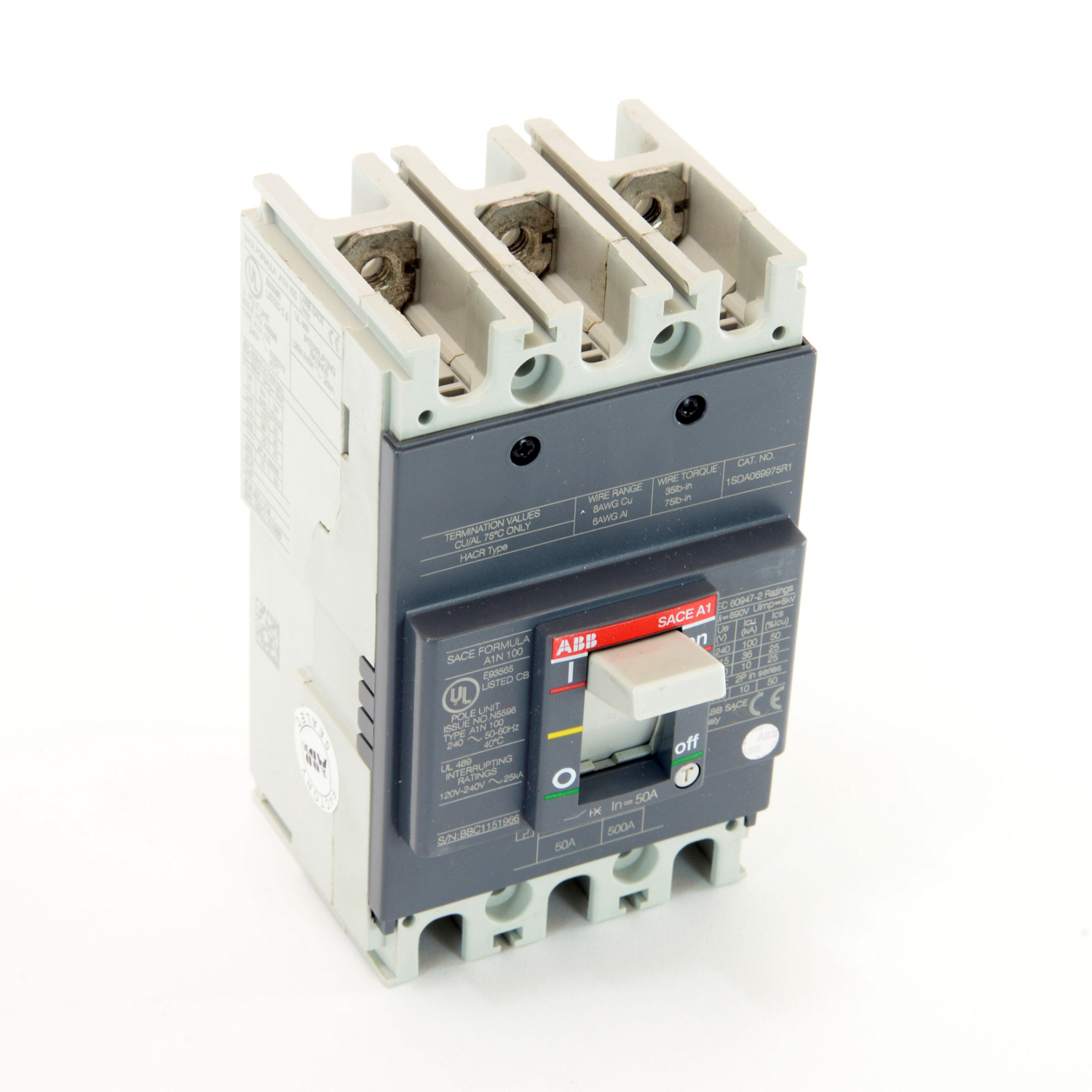 ABB A1N050TW FORMULA Molded Case Circuit Breaker