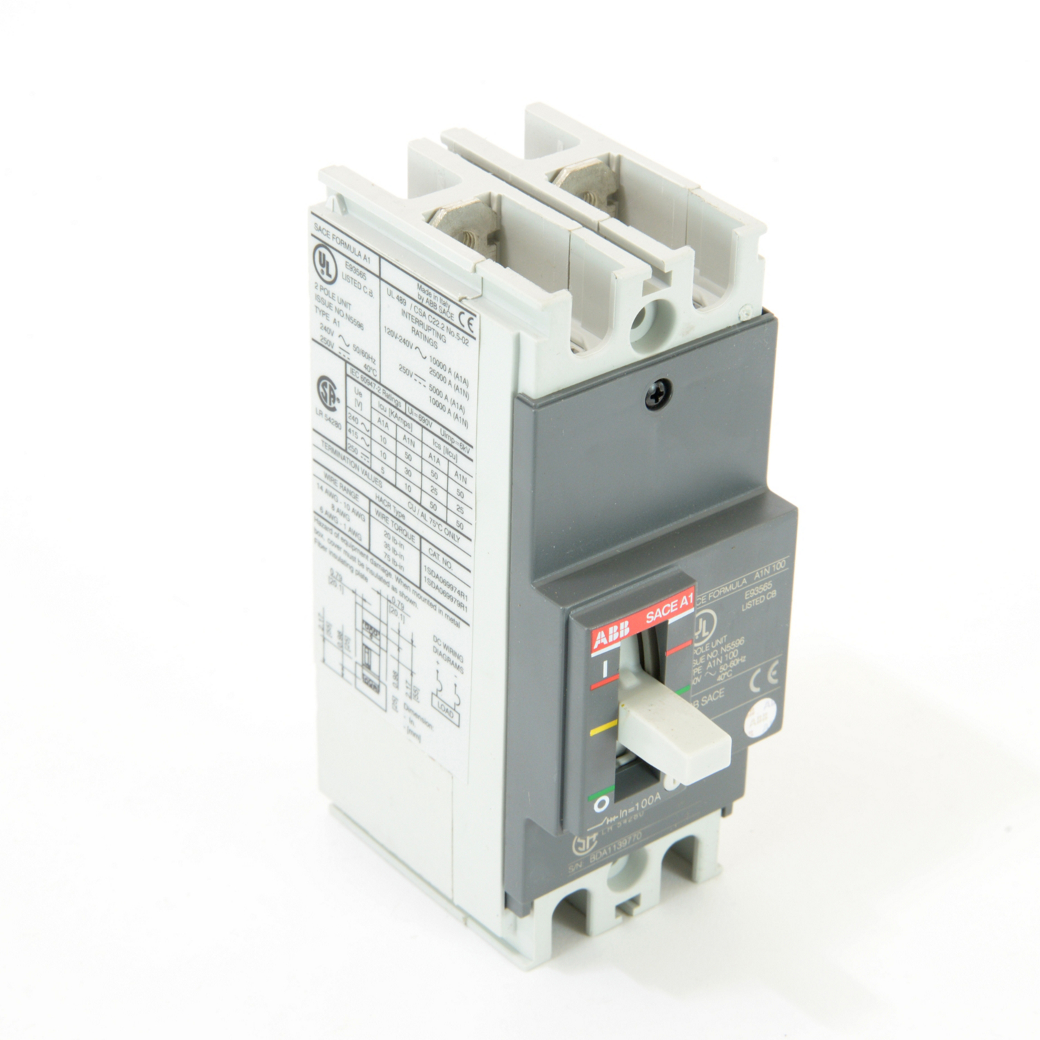 ABB A1N100TW-2 FORMULA Molded Case Circuit Breaker