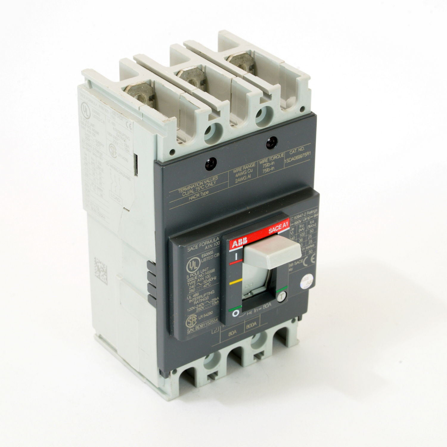 ABB A1N080TW FORMULA Molded Case Circuit Breaker